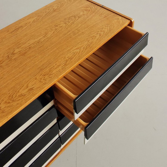 Image 1 of Commode de style Mid-Century par Jiří Jiroutek, buffet U-453, noir et blanc, années 1960