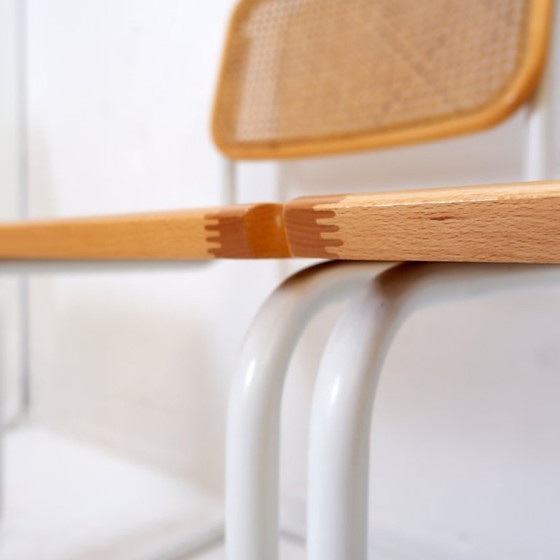 Image 1 of Satz von 4 italienischen Stühlen mit Kannelüren, Stil Mitte des Jahrhunderts, im Stil von Marcel Breuer