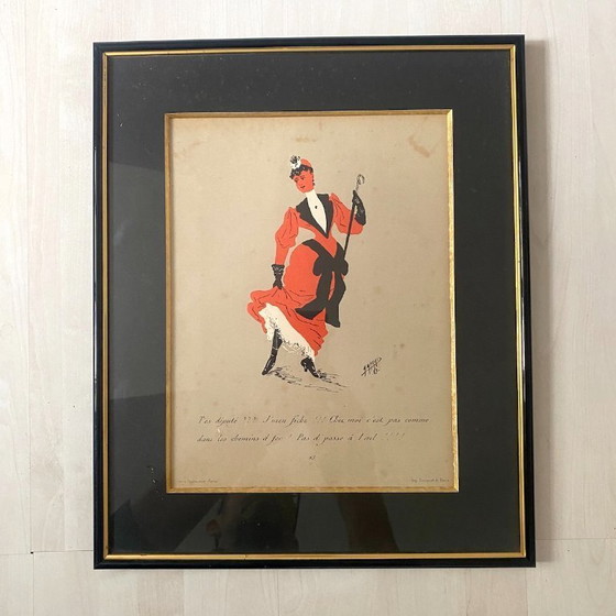 Image 1 of Set van 5 ingelijste illustraties van Maurice Marais, 19e eeuw