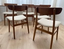 Set di 6 sedie da pranzo Findahl Moss Ball, design danese anni '50.
