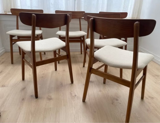 Set of 6 Findahl Moss Ball Dining Chairs 50s Danish Design – Wood (photo 4 of 5)
