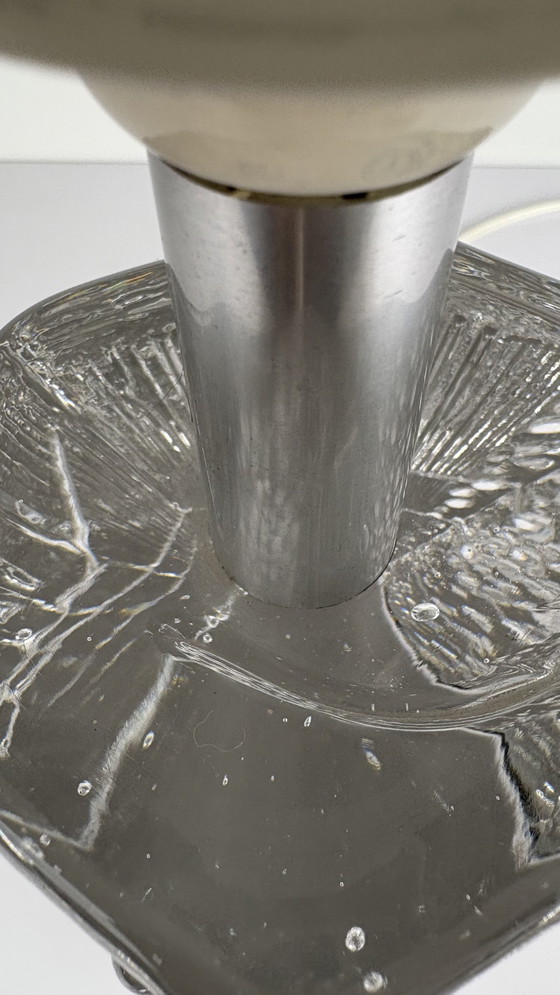 Image 1 of Massief vintage kristallen tafellamp van Willem Heesen voor Royal Leerdam, 1967 