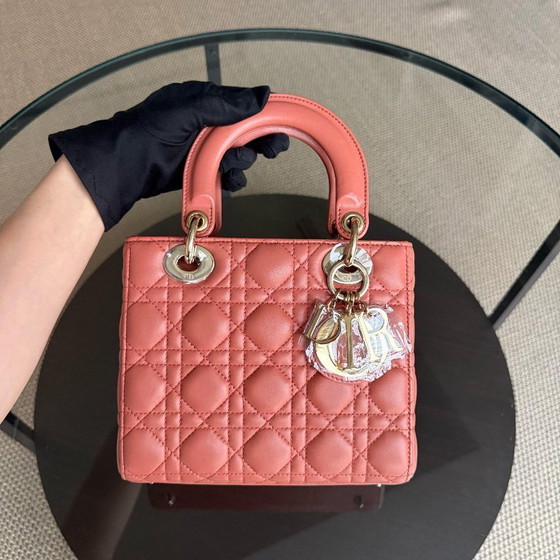 Image 1 of DIOR LADY SMALL ABC FLAP - CANNAGE LAMSLEER CARAMEL GOUDEN BESLAG MYABC