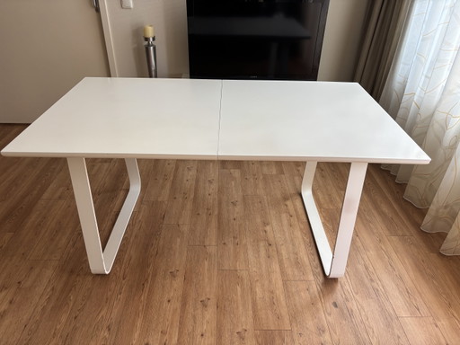 Extendable Dining Table White 160/210x90 – eettafels, Metal, Wood (photo 2 of 5)