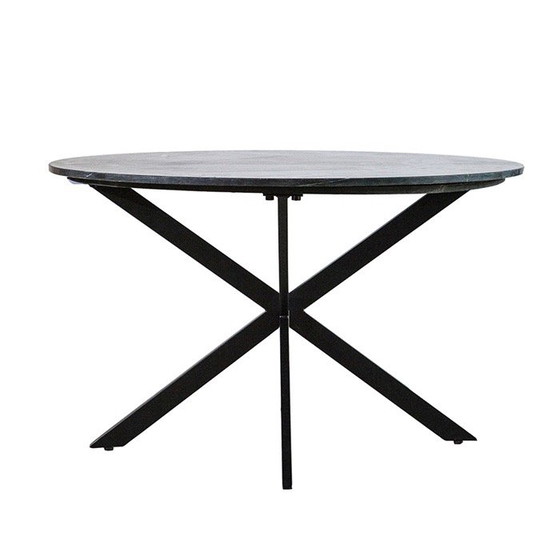 Image 1 of Round marble dining table Ø130 cm – black – design X-leg