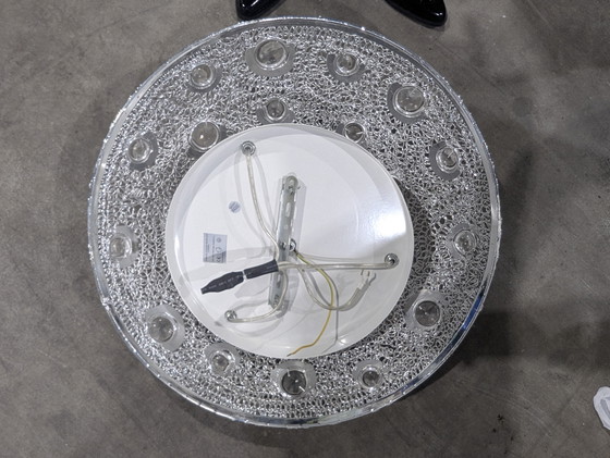 Image 1 of Beautiful silver ceiling lamp with crystals