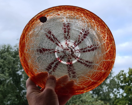 Bol en verre WMF Ikora K. Wiedmann Art Déco Rouge Rare avec étiquette d'origine 24,5 cm (photo 11 of 15)