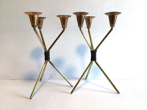 2 Chandeliers Vintage des années 50-60