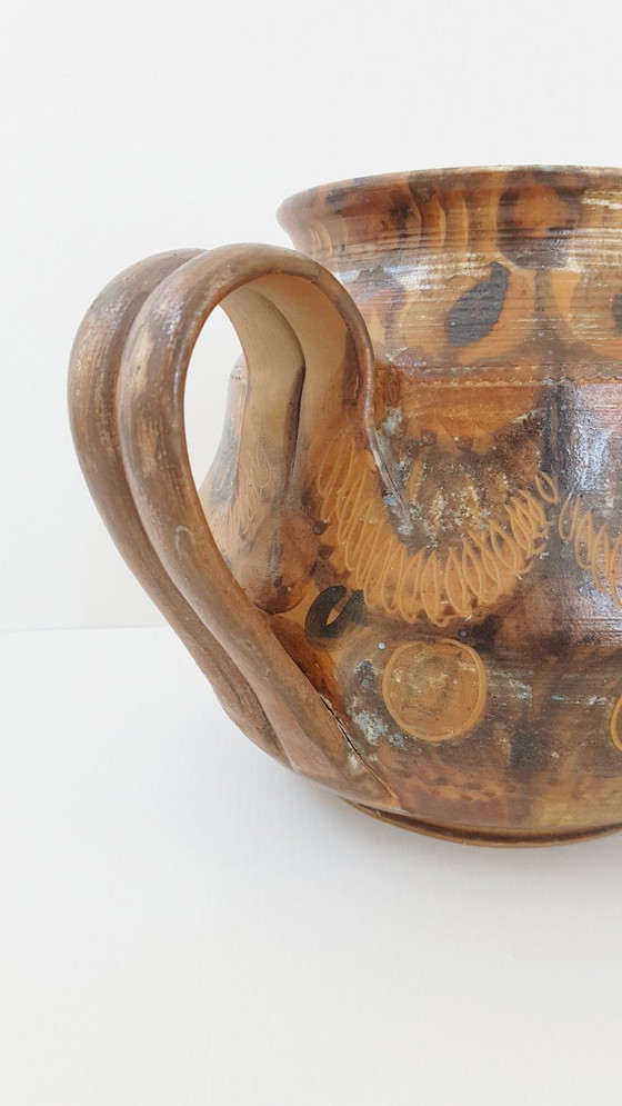 Image 1 of JARRE PICHET VASE GRES VERNISSE CERAMIQUE COURJAULT LA CERISAIE 70S VINTAGE