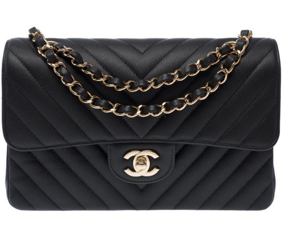 Image 1 of Sac CHANEL Timeless/Classique en Cuir Noir - 103492