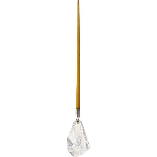 Vintage crystal candlestick by Daum, France 1970