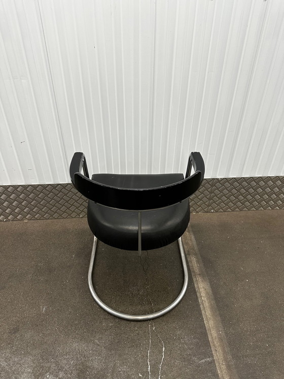 Image 1 of 3x Leather Tube Frame Armchairs