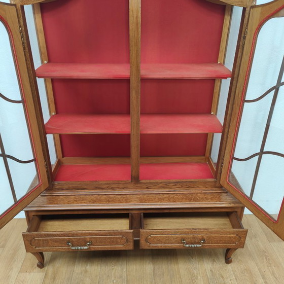 Image 1 of Vintage Queen Ann kast vitrinekast buffetkast servieskast