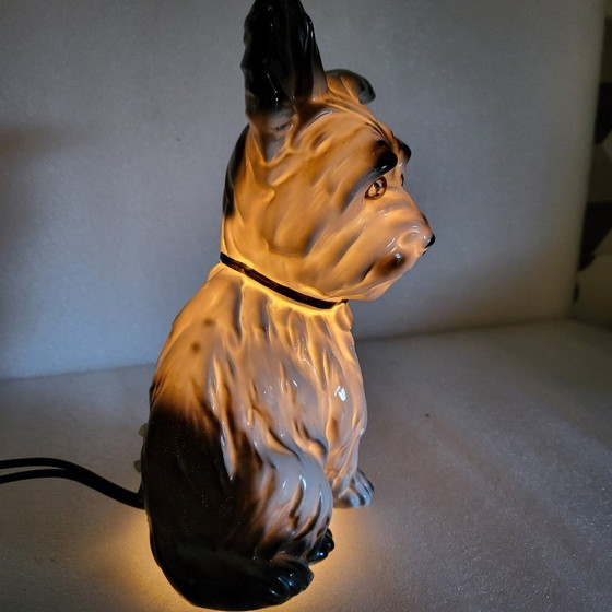 Image 1 of Vintage geglazuurde keramische tafellamp, in de vorm van een hond, Duitsland, 1960-1970
