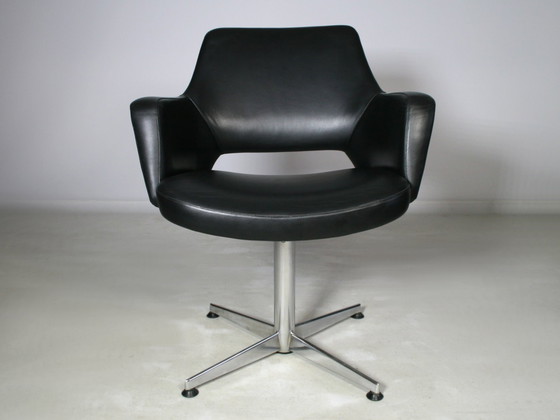 Image 1 of Original Wilde & Spieth cuir fauteuil pivotant Egon Eiermann chaise de bureau