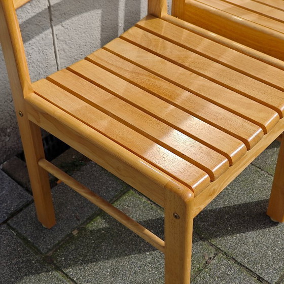 Image 1 of Set of 4 vintage beech wood dining chairs