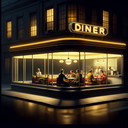 Edward Hopper----The Night Restaurant (on canvas)