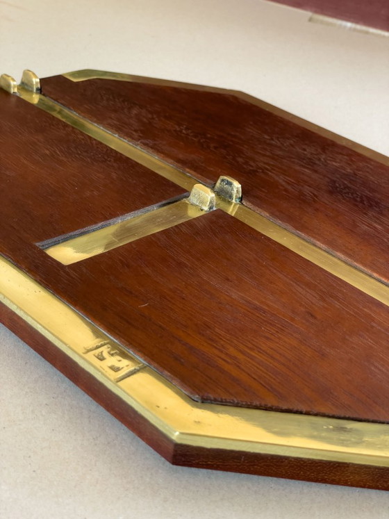 Vintage David Marshall Kaasplank, Massief Hout & Messing, Tafelaccessoires, Bruin (foto 5 van 5)