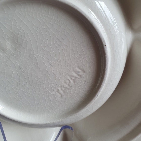 Image 1 of Piatto da portata vintage a forma di pavone in porcellana giapponese degli anni '50