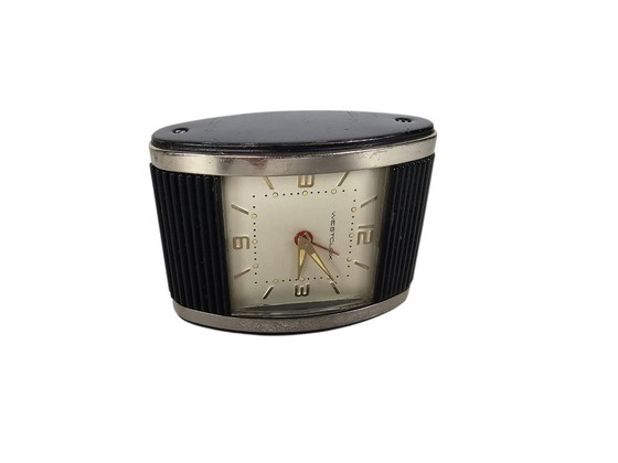 Image 1 of Reloj de viaje Westclox - Caja negra - Estados Unidos - Años 50