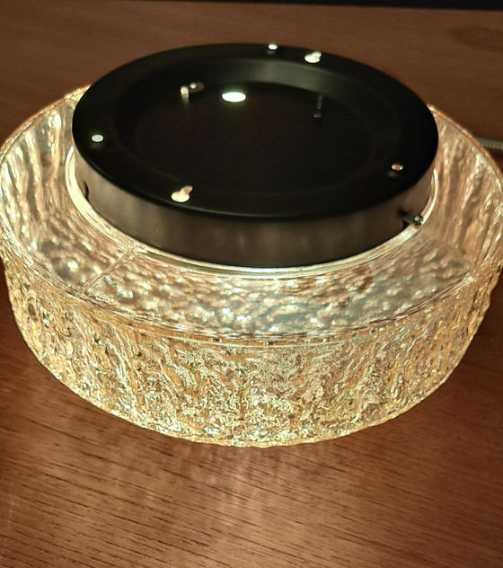 Image 1 of Plafonnier Peill & Putzler – Verre cristal, aspect doré, style rétro années 70