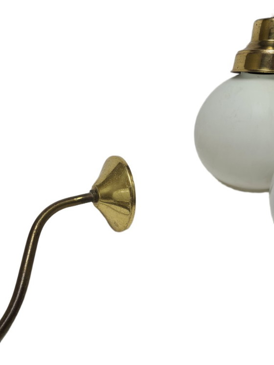 Art Deco wandlamp, Polen, jaren 1950 – Wandlampen, Glass, Metal (photo 6 of 6)