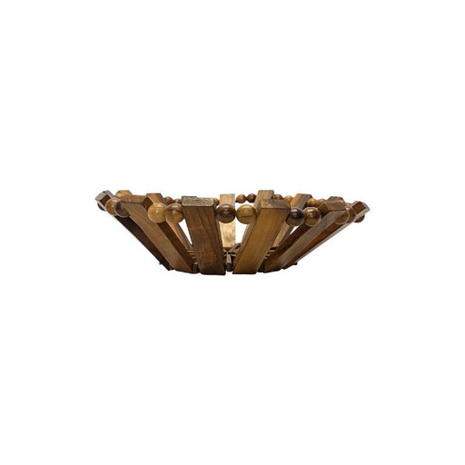 Coupe à fruits vintage en bois, design français, années 1970
