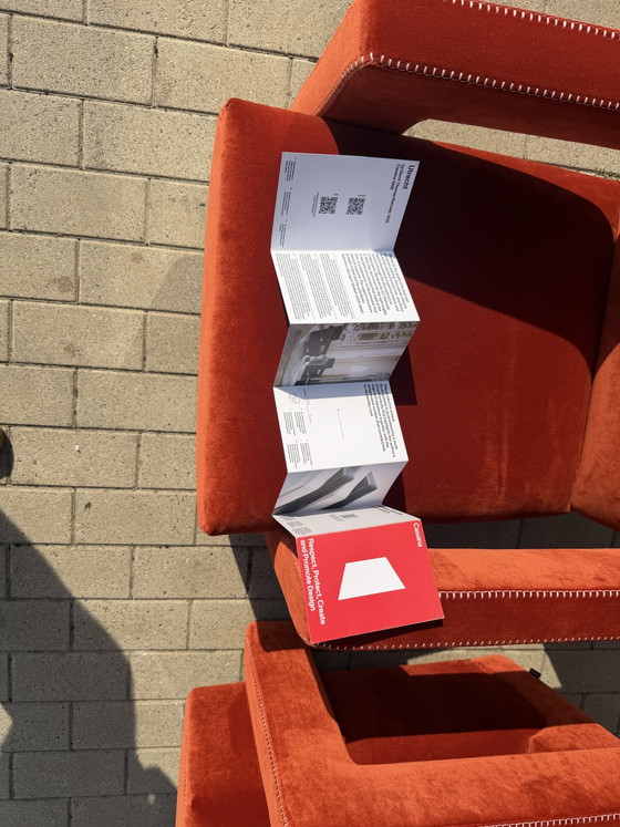 Cassina Utrecht Stuhl Terrakotta, G. Rietveld Neuwertiger Zustand! – Sessel, Textile (photo 3 of 15)