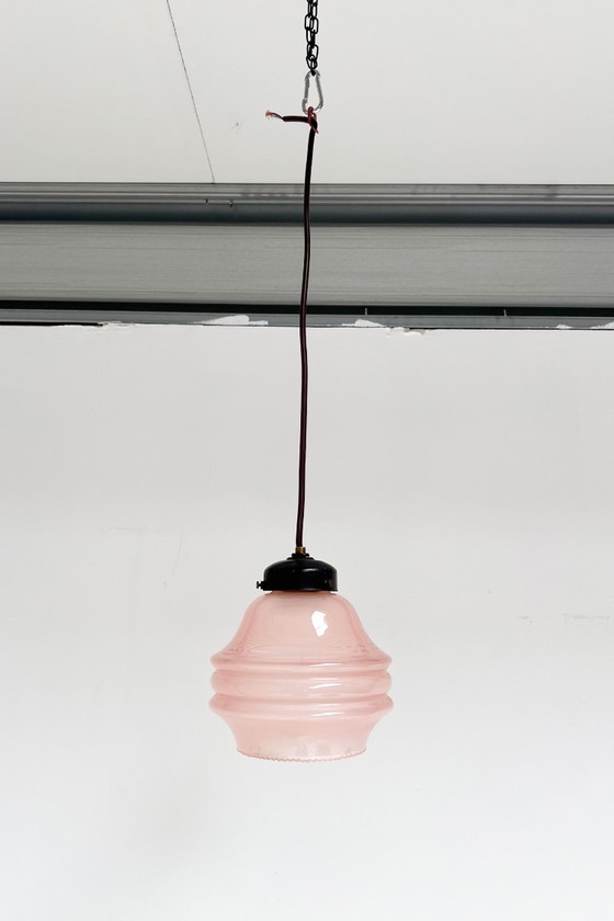 Pink Vintage Ceiling Lamp, 1960s – Pendant lamps, Plastic, Metal (photo 6 of 6)