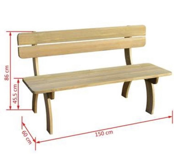 Image 1 of Klassieke tuinbank grenenhout