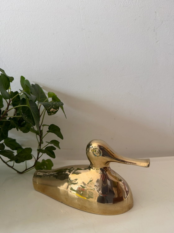 Messingente – Bildhauerei, Brass, Vintage (photo 3 of 5)