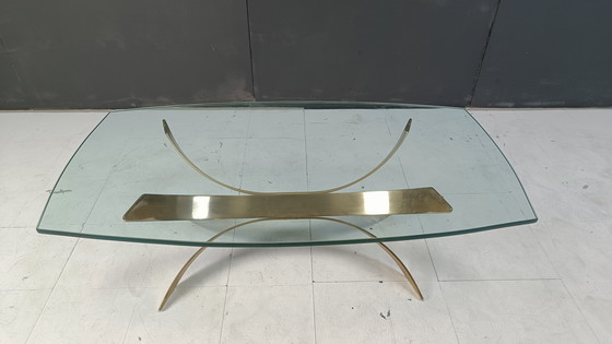 Image 1 of Tavolino da caffè italiano in ottone scultoreo vintage, anni '70