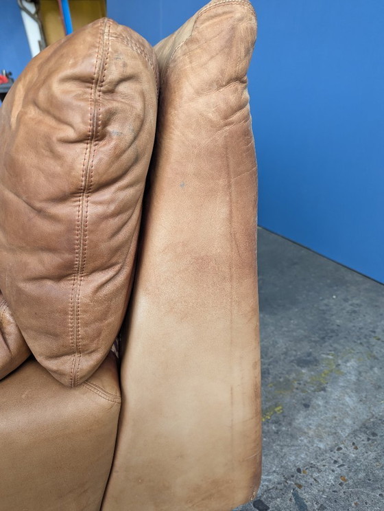 Image 1 of Canapé 3 places vintage en cuir italien, Brunati, années 1970