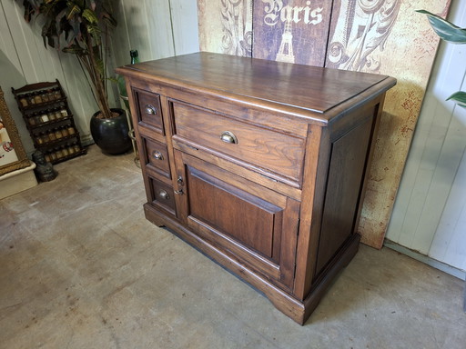 Classic teak TV cabinet, chest of drawers, low dresser dim. 100x50cm and 80cm high.