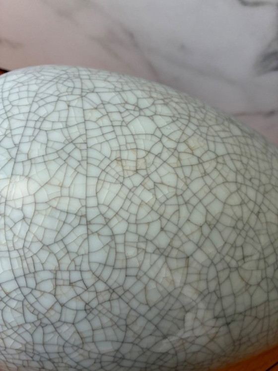 Image 1 of Grande potiche à couvercle céramique effet craquelé