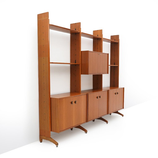 Bibliothèque avec montants en bois par AV Arredamenti Contemporanei, 1960s
