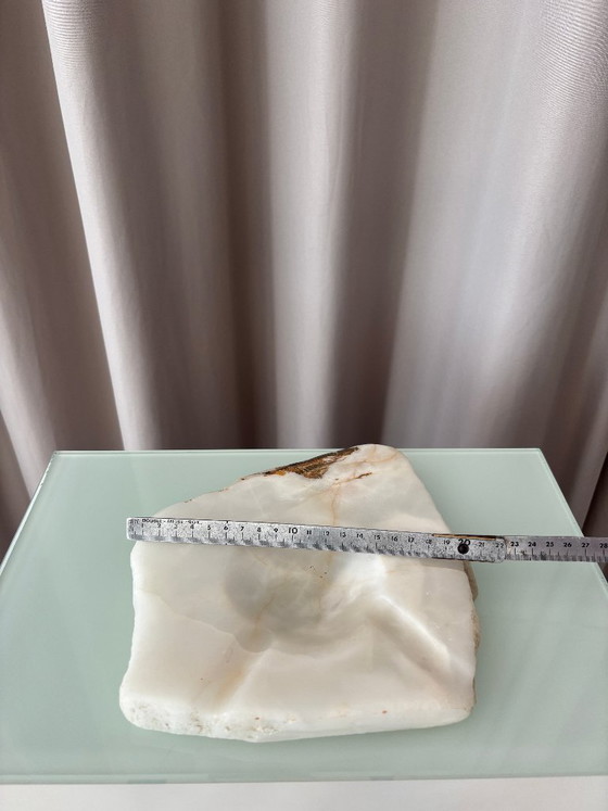 Vintage sculpturale onyx asbak/opbergbakje – zware natuursteen – Schalen, Marble (photo 3 of 11)