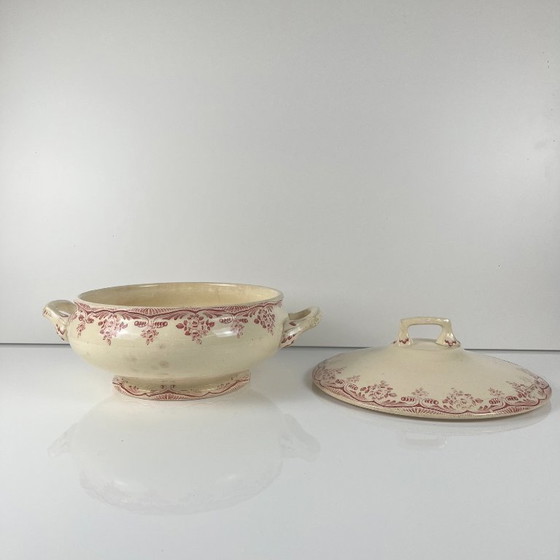 Image 1 of Soupière terre de fer Choisy le roi, faience d'art, H.Boulenger & cie., bordeaux , XIXeme s.