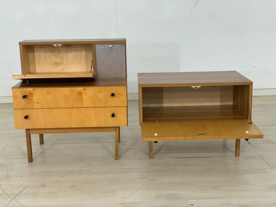 Image 1 of 2X Mid - Century bedside table bedside cabinets side tables vintage