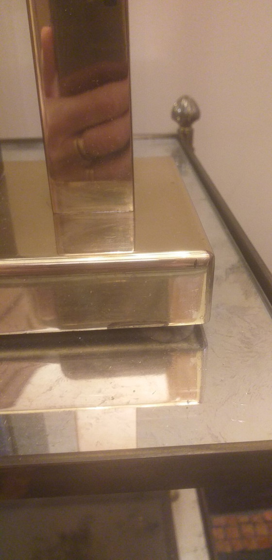 Image 1 of Modernist 1970s brass table lamp