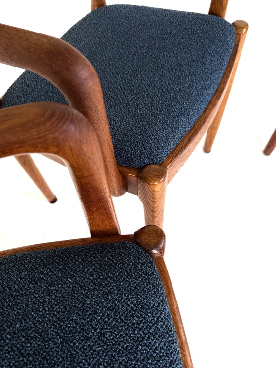 4x Sedie da pranzo restaurate, Juul Kristensen ‘60 – Legno, Tessile (photo 6 of 12)