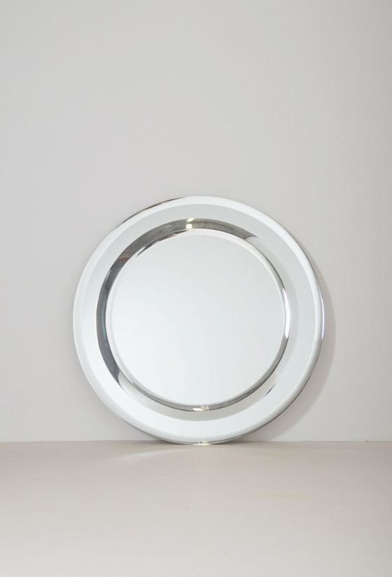 Image 1 of Grande specchio vintage con bordo a doppia sfaccettatura