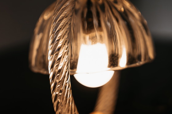 Image 1 of Barovier & Toso Pair of Murano Glass and Brass Lampshades, 1950s Vintage