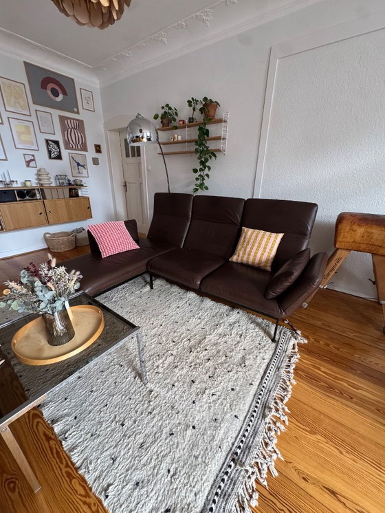 Image 1 of Brühl Roro Medium 3-Seater Leather Pearl Dark-Brown