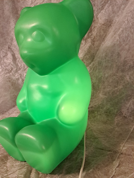 Image 1 of Vintage Lumibär lamp green by Elmar Flötotto