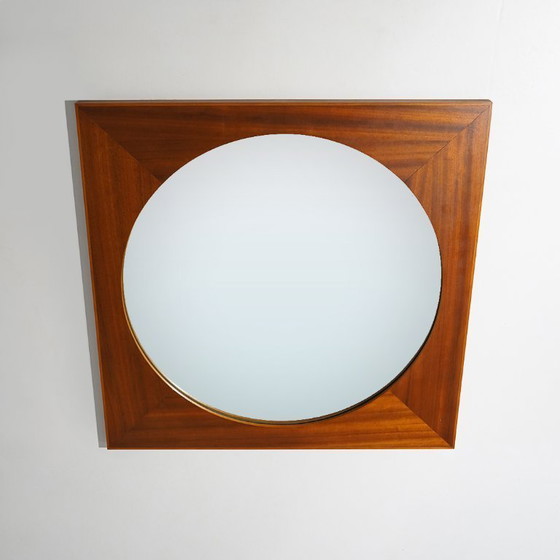 Image 1 of Teakhouten wandspiegel, jaren 60