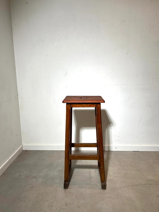 Taburete de bar de madera vintage – Madera maciza rústica – barkrukken (photo 2 of 5)