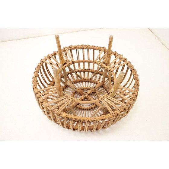 Image 1 of Mid-century rattan stool, Czechoslovakia 1960s