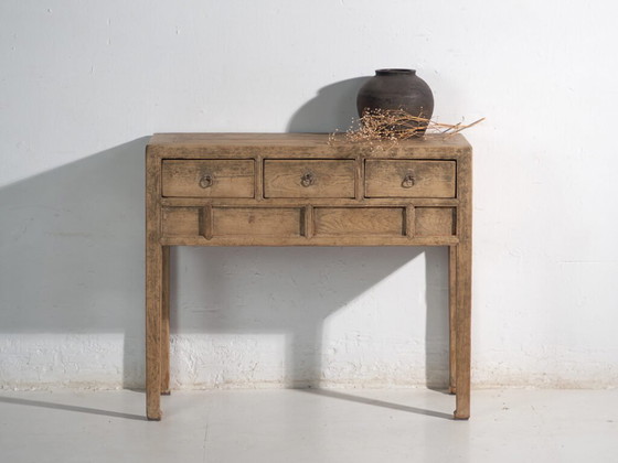 Console antique en sapin avec trois tiroirs – Chine, vers 1930 (photo 35 of 40)