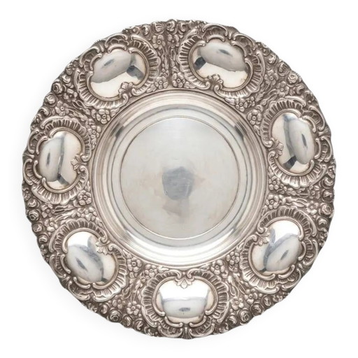 Vintage Verzilverde Fruitschaal Orbisa MTL | Zilveren Metalen Fruitschaal 20e Eeuw | Antieke Serveerschaal Chique Middenstuk